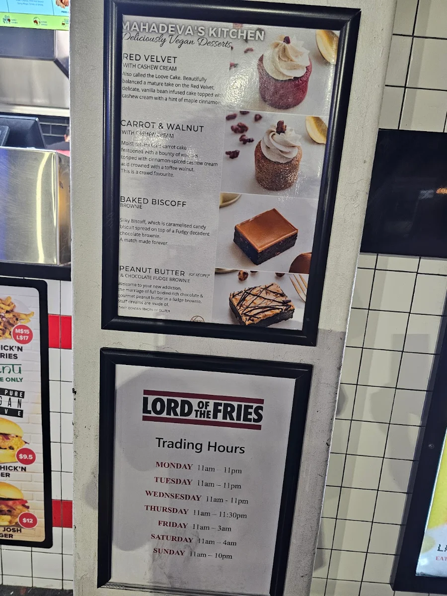Menu, Lord of The Fries - Flinders Street