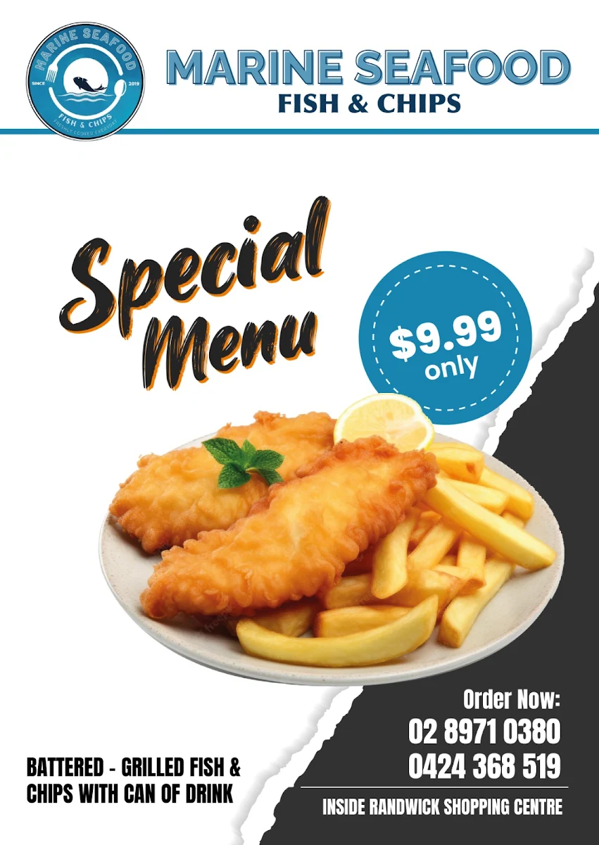 Menu, Marine Seafood Dee Why