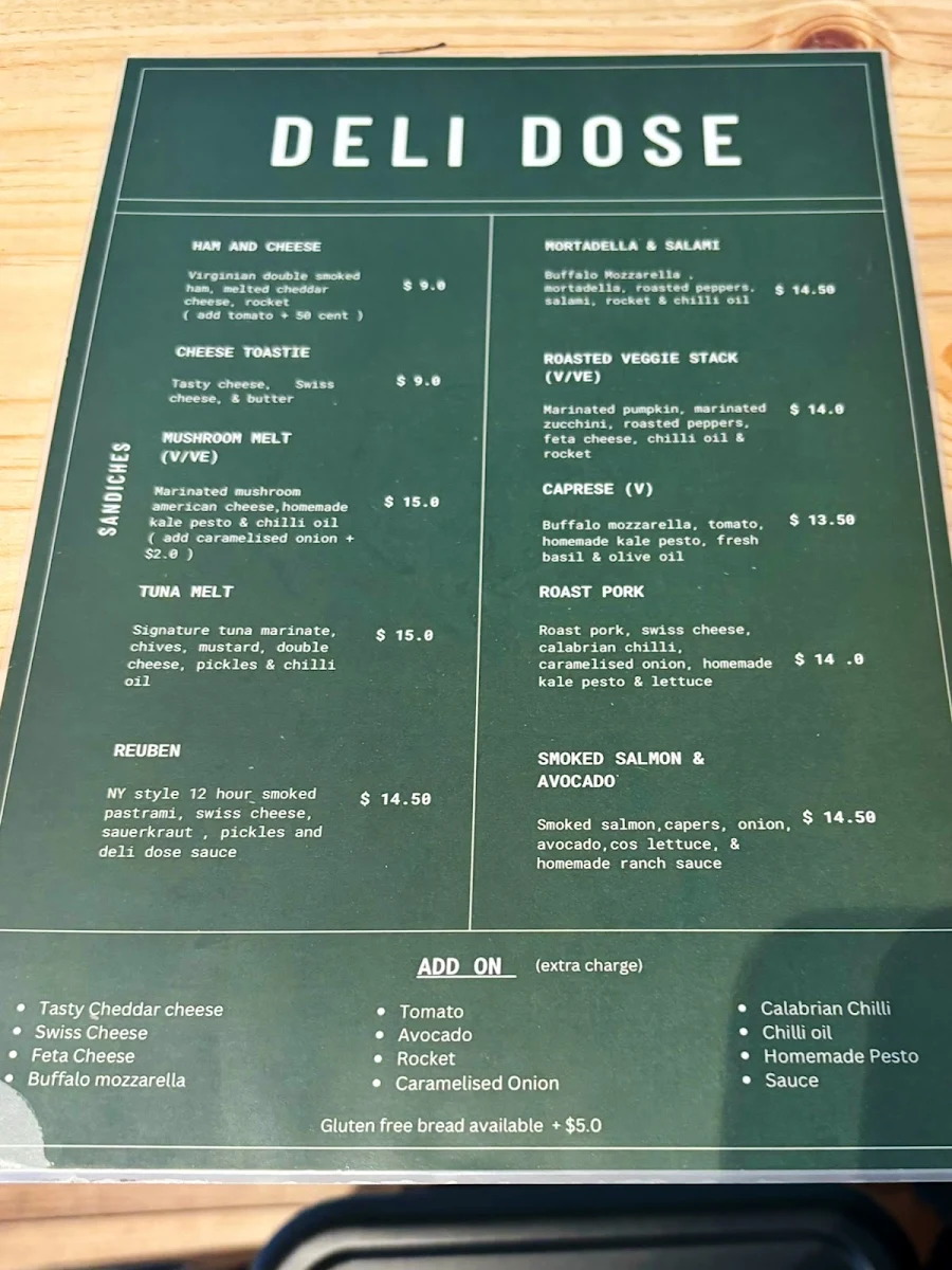 Menu, Deli Dose