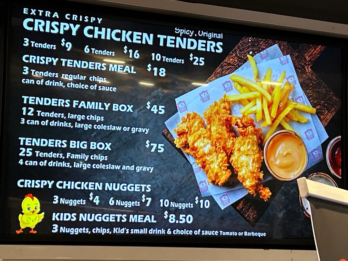 Menu, Extra Crispy Bp Bonnyrigg