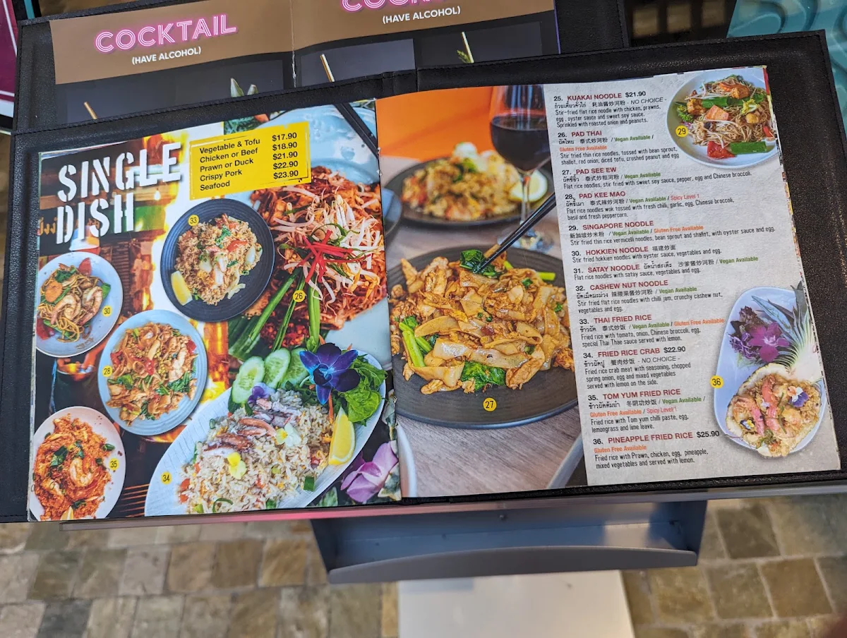 Menu, Thai Thae Hurstville