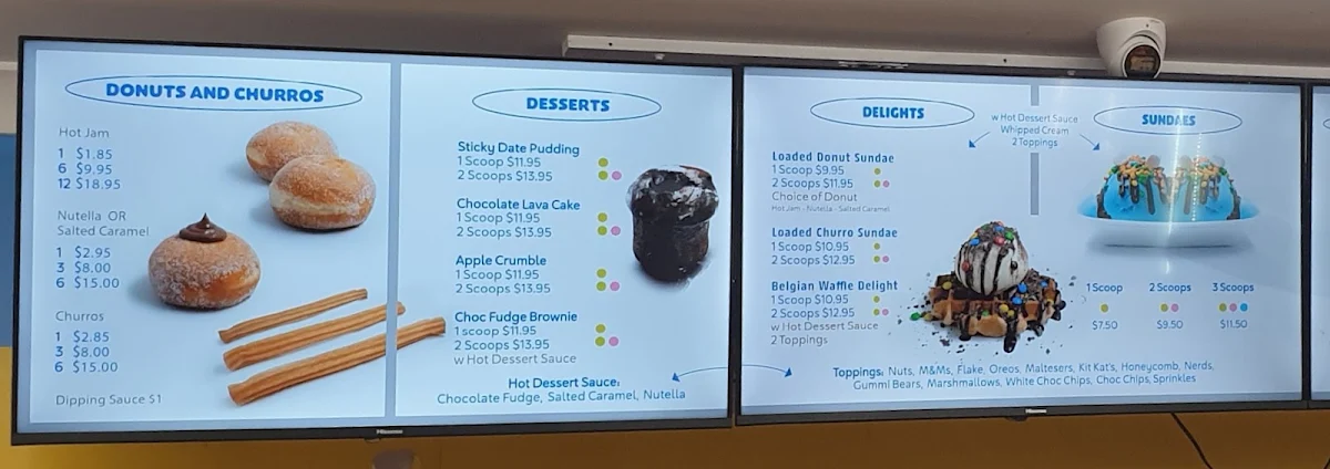 Menu, Sprinkles Ice Creamery