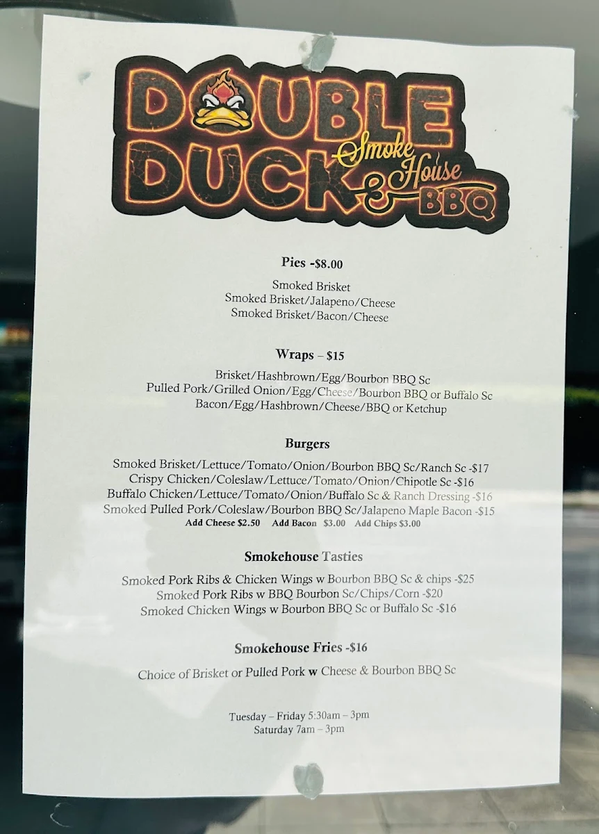Menu, Doubleduck Smokehouse