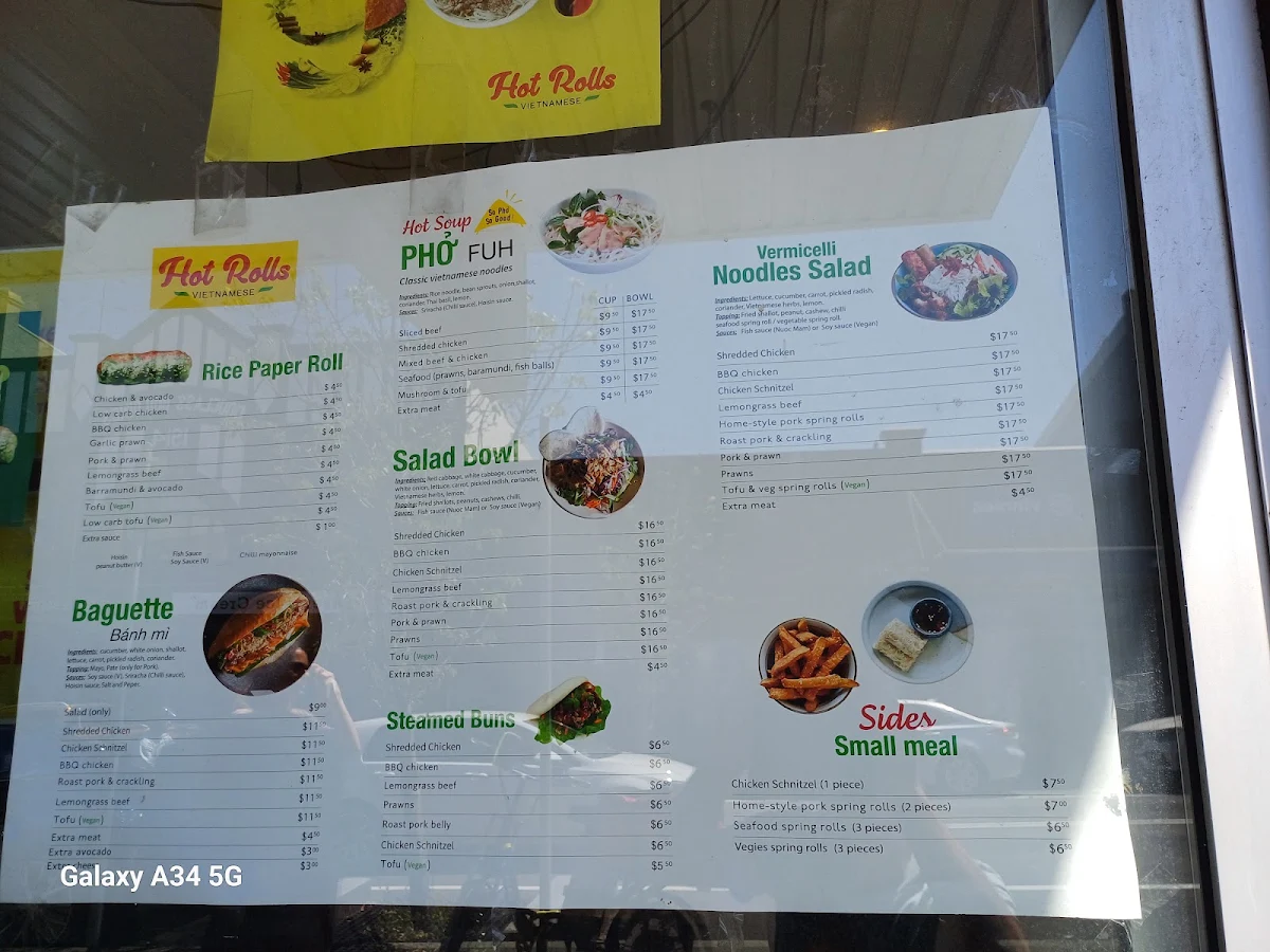 Menu, Hot Rolls Vietnamese