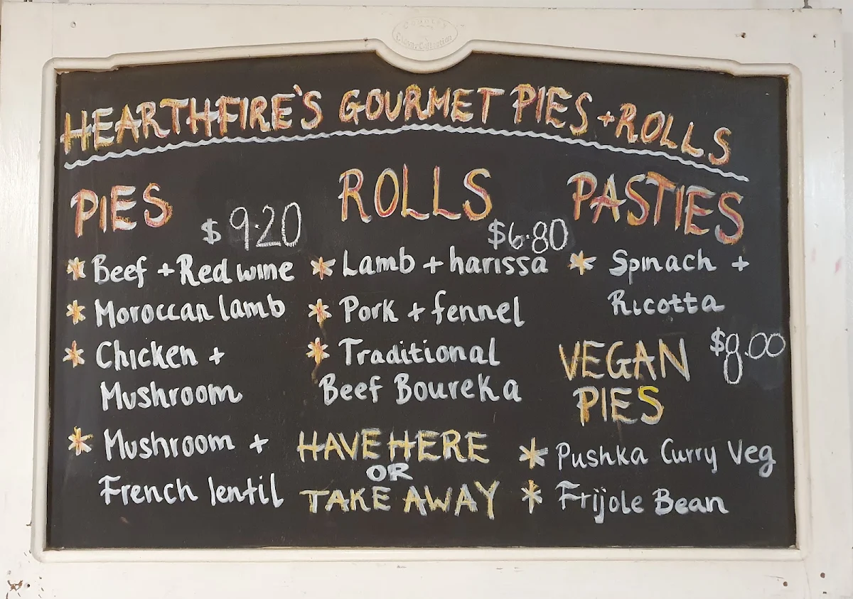 Menu, Hearthfire Sawtell