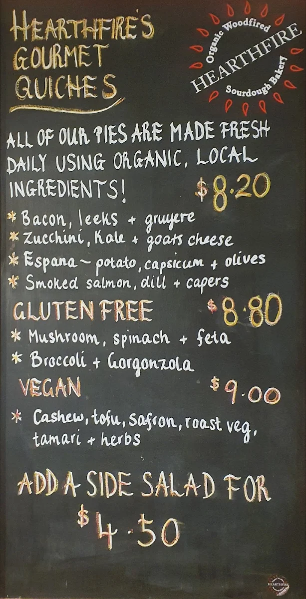 Menu, Hearthfire Sawtell