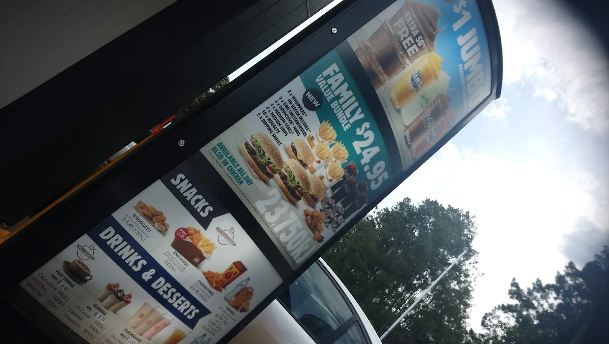 Menu, Hungry Jack's Burgers Tumbi Umbi