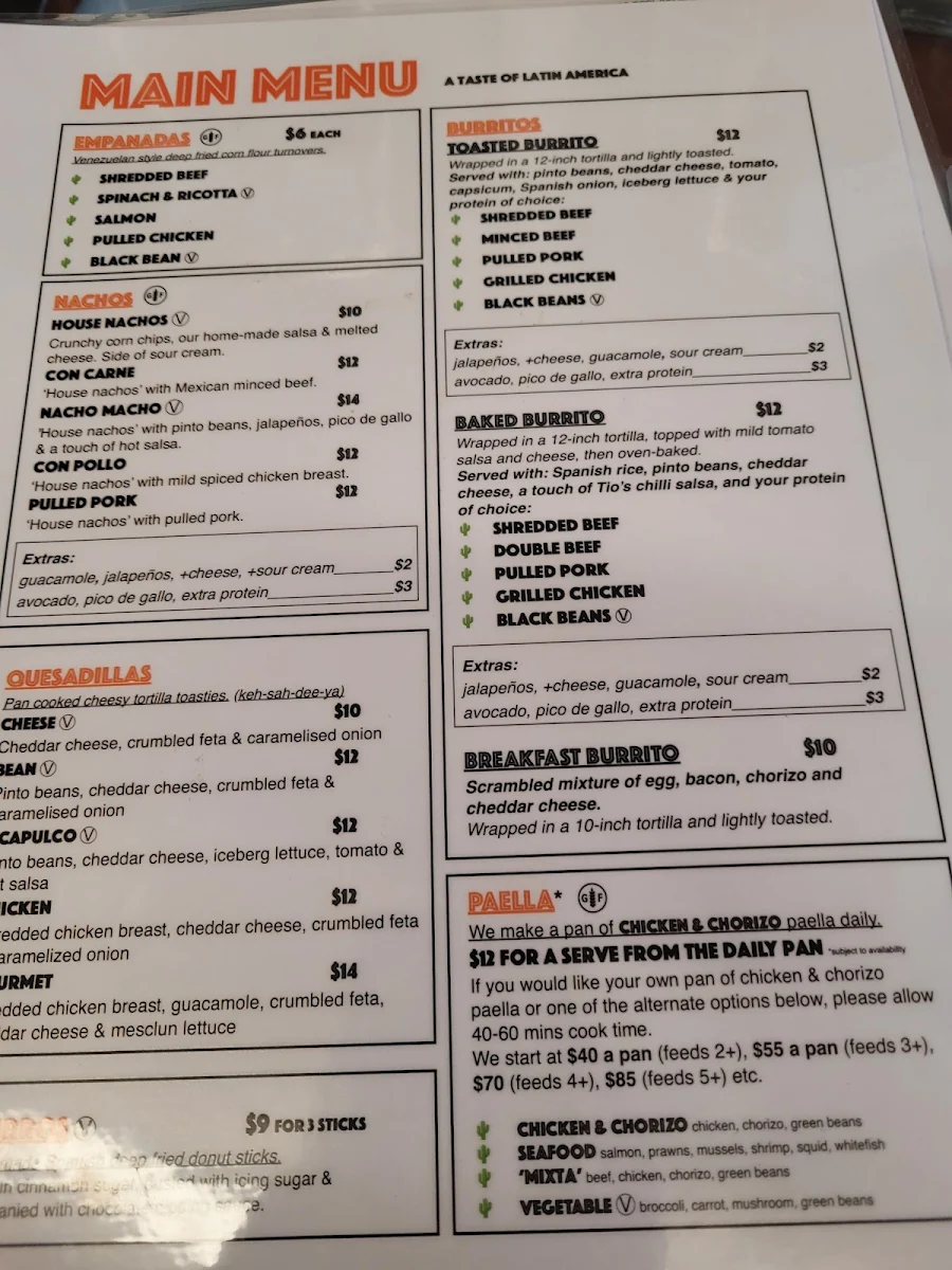 Menu, Tio Rico