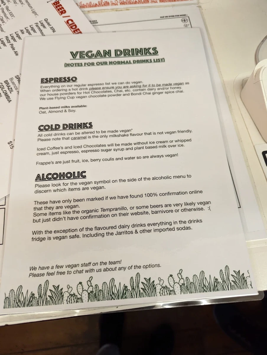 Menu, Tio Rico