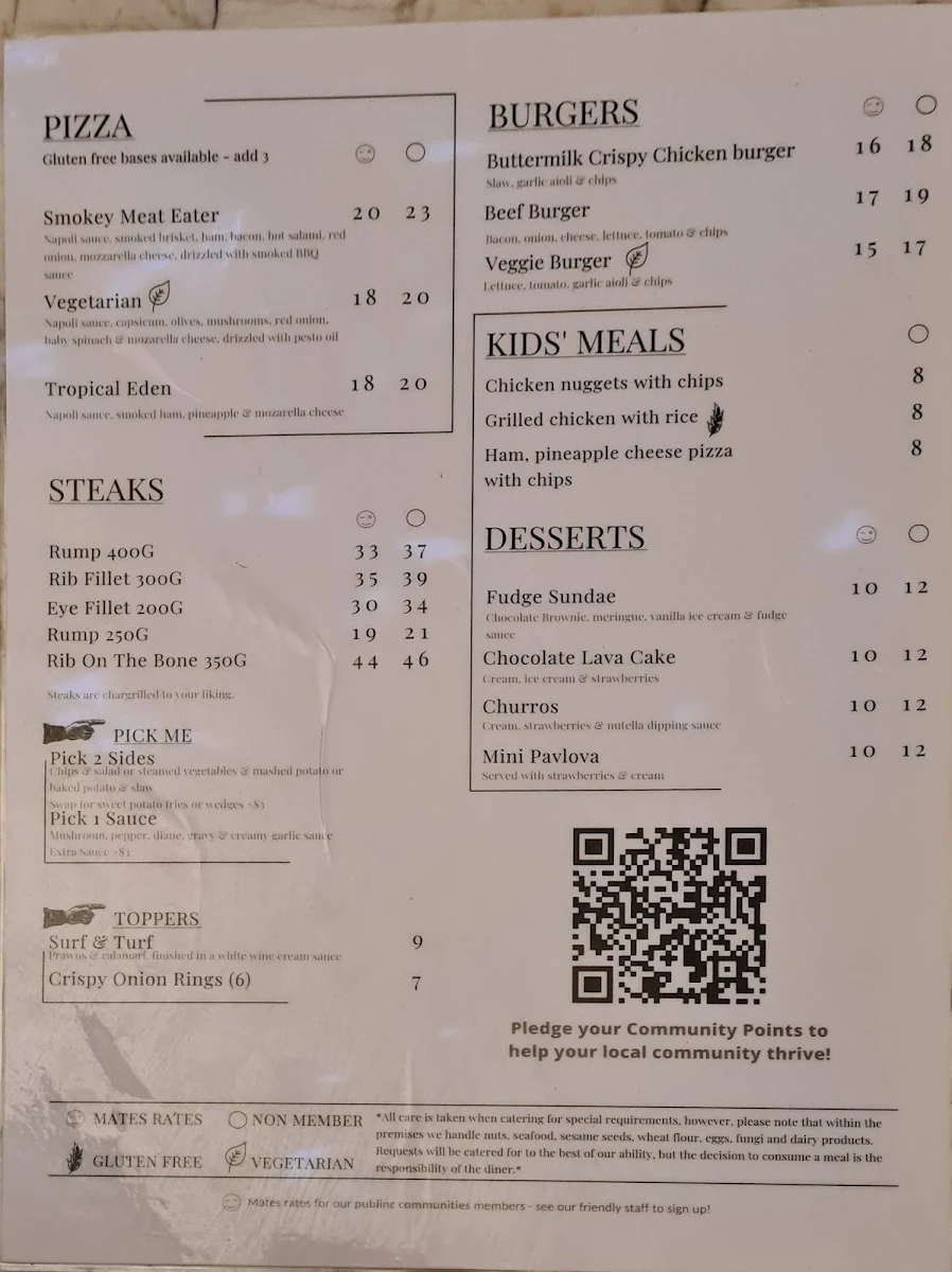 Menu, Eden Brewhouse