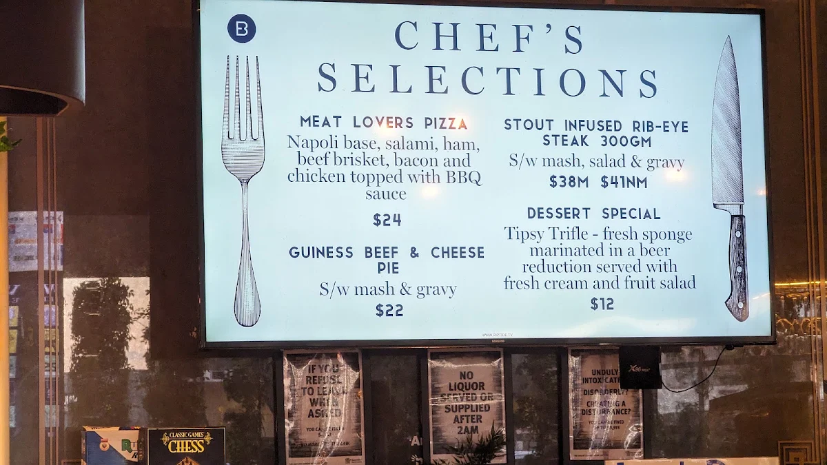 Menu, Eden Brewhouse