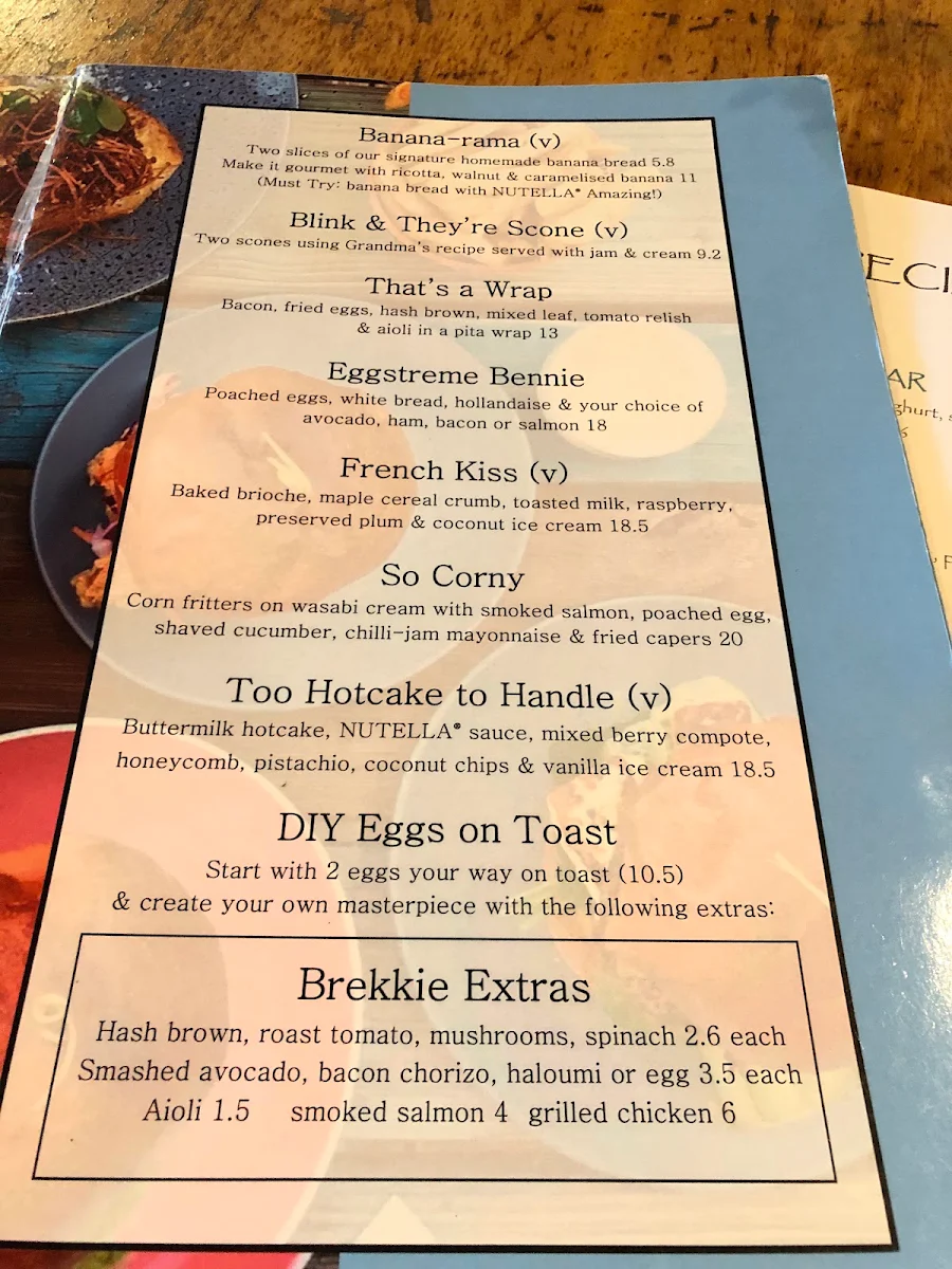 Menu, Second Home Cafe - Baulkham Hills