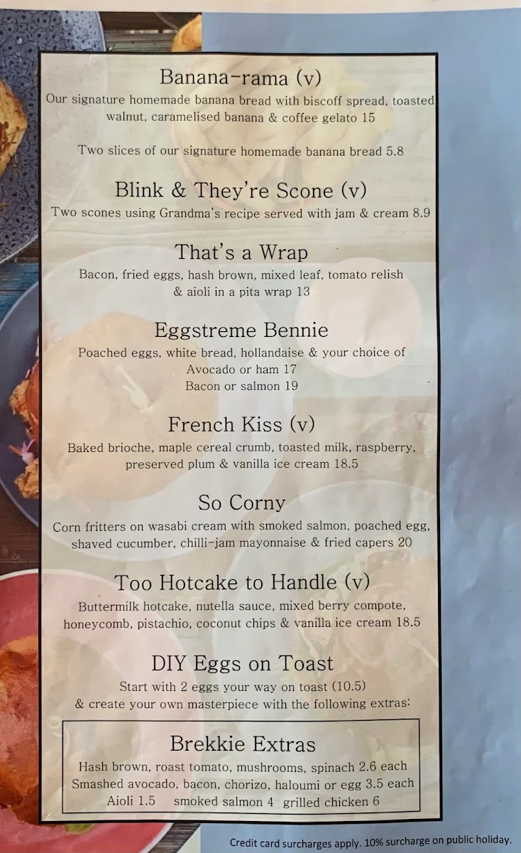 Menu, Second Home Cafe - Baulkham Hills