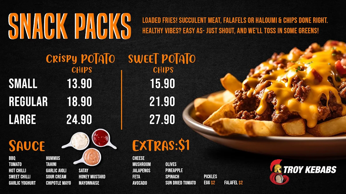 Menu, Troy Kebabs