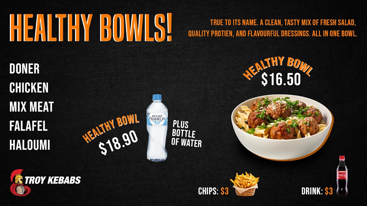 Menu, Troy Kebabs