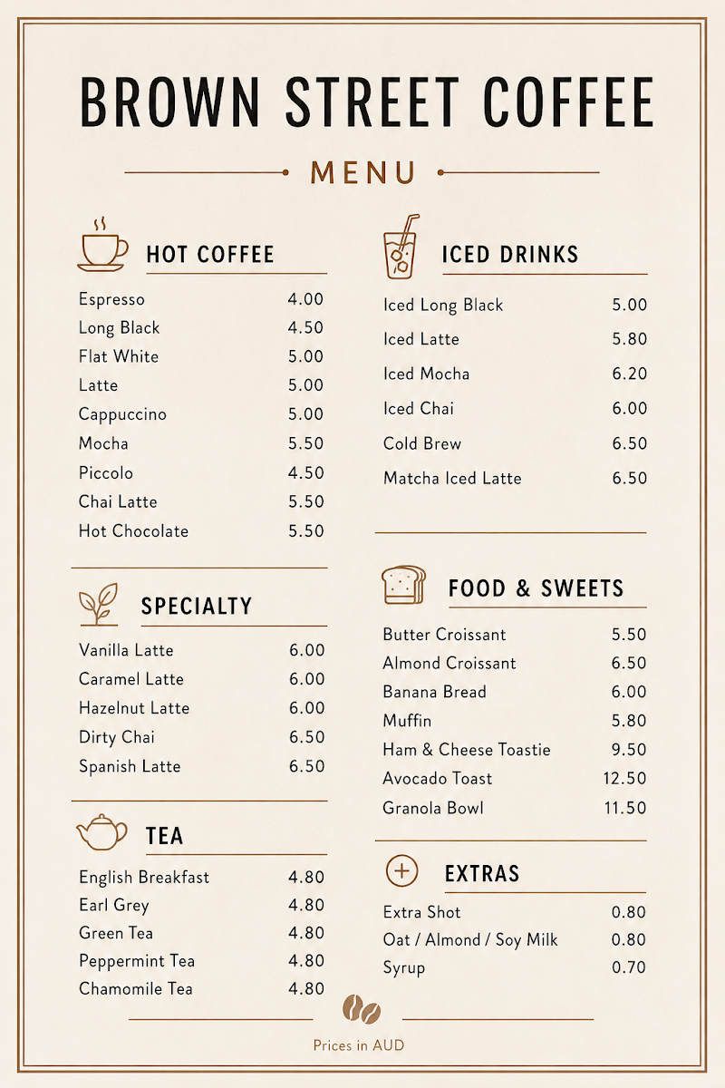 Menu, club cake superbaby