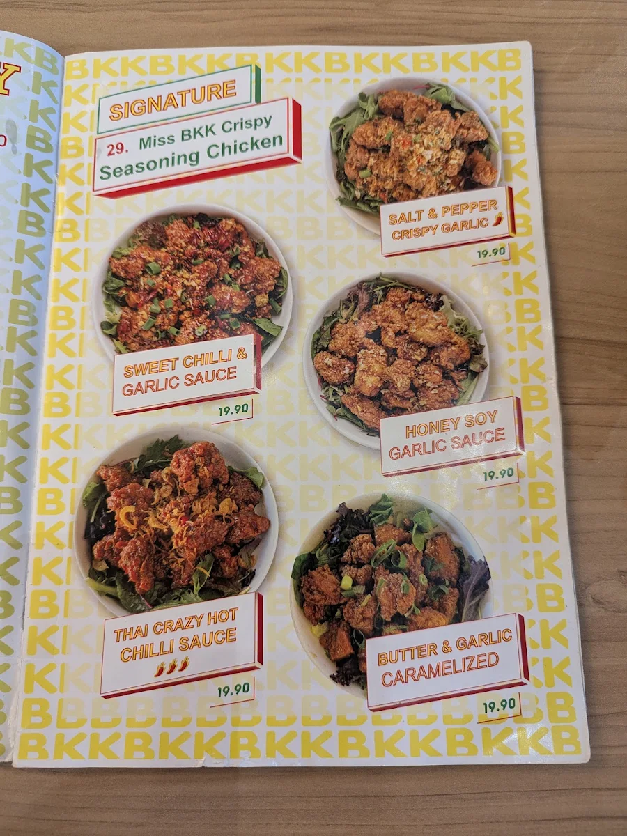 Menu, Ms BKK Torquay Thai Kitchen