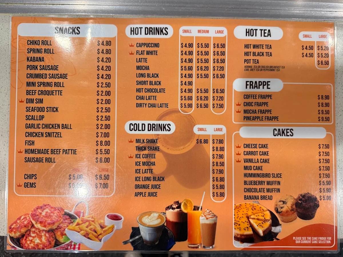 Menu, Stockmans Australian Cafe