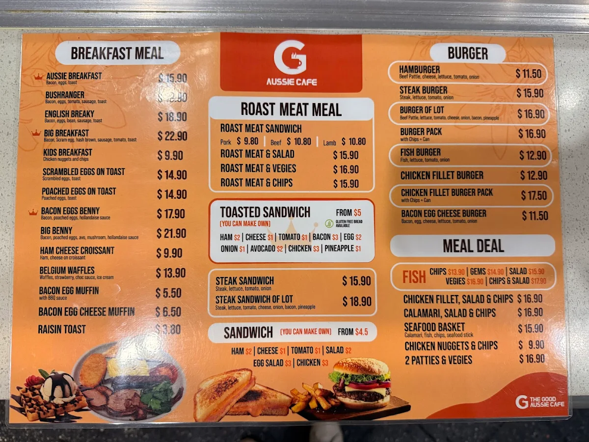 Menu, Stockmans Australian Cafe