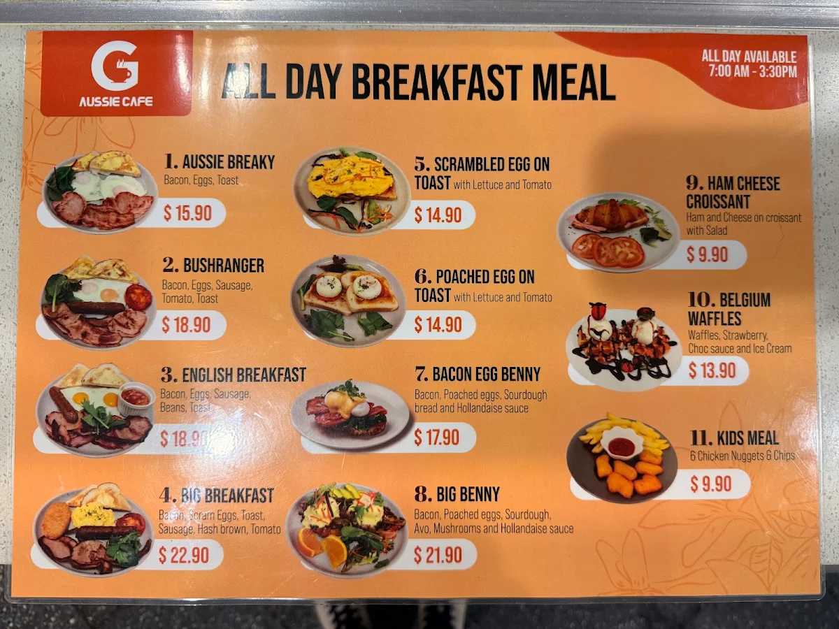 Menu, Stockmans Australian Cafe