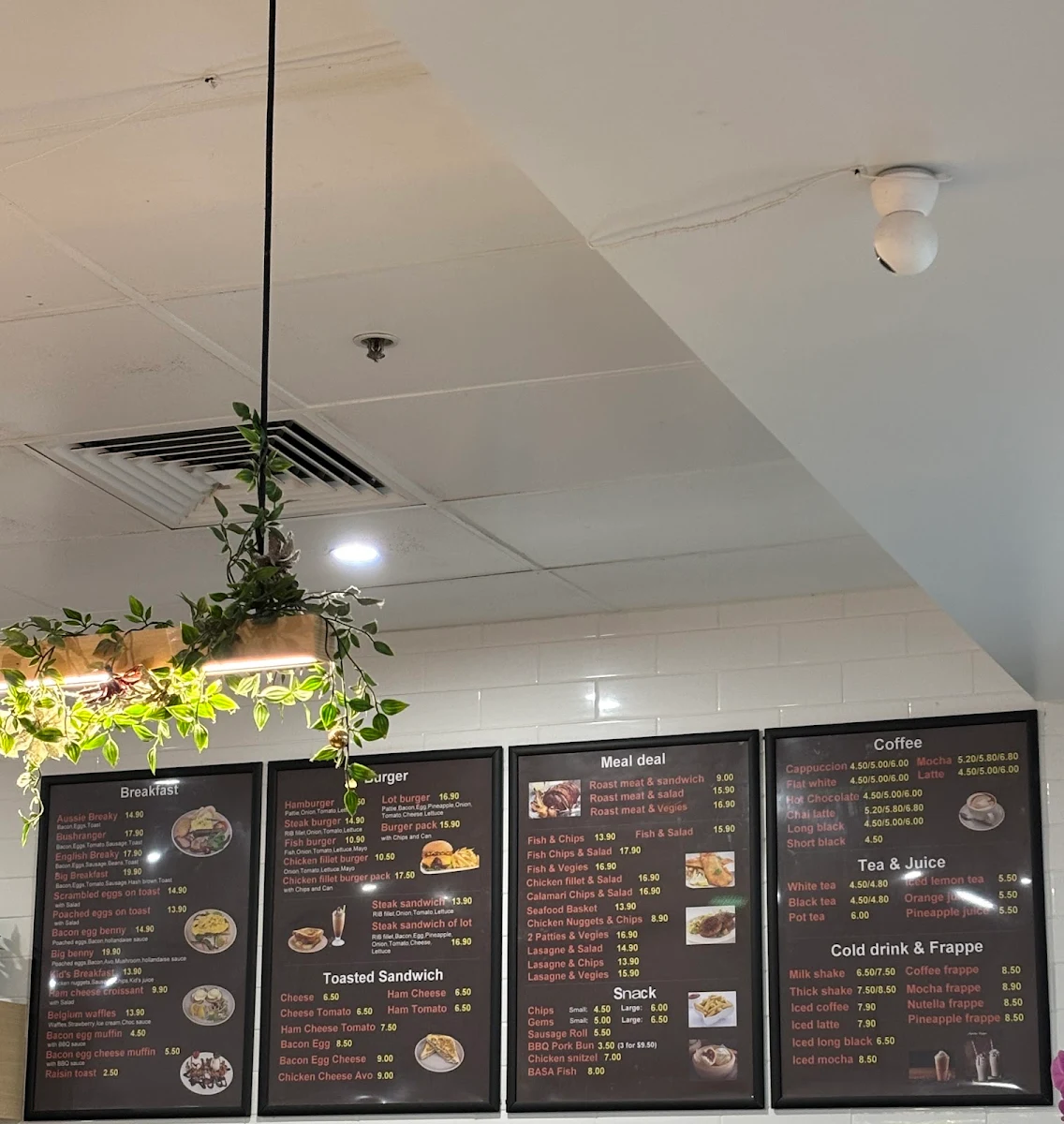 Menu, Stockmans Australian Cafe