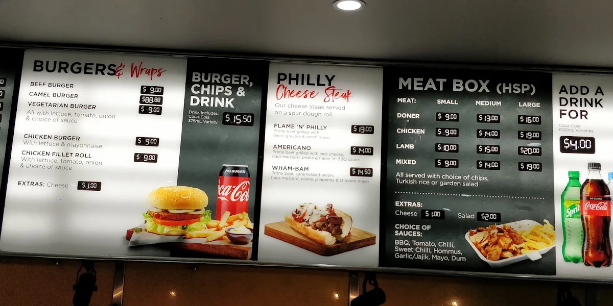 Menu, Brothers Kebab Belmore