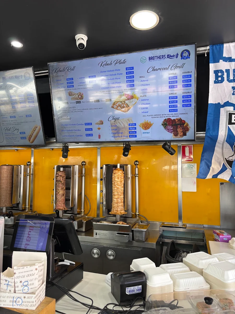 Menu, Brothers Kebab Belmore
