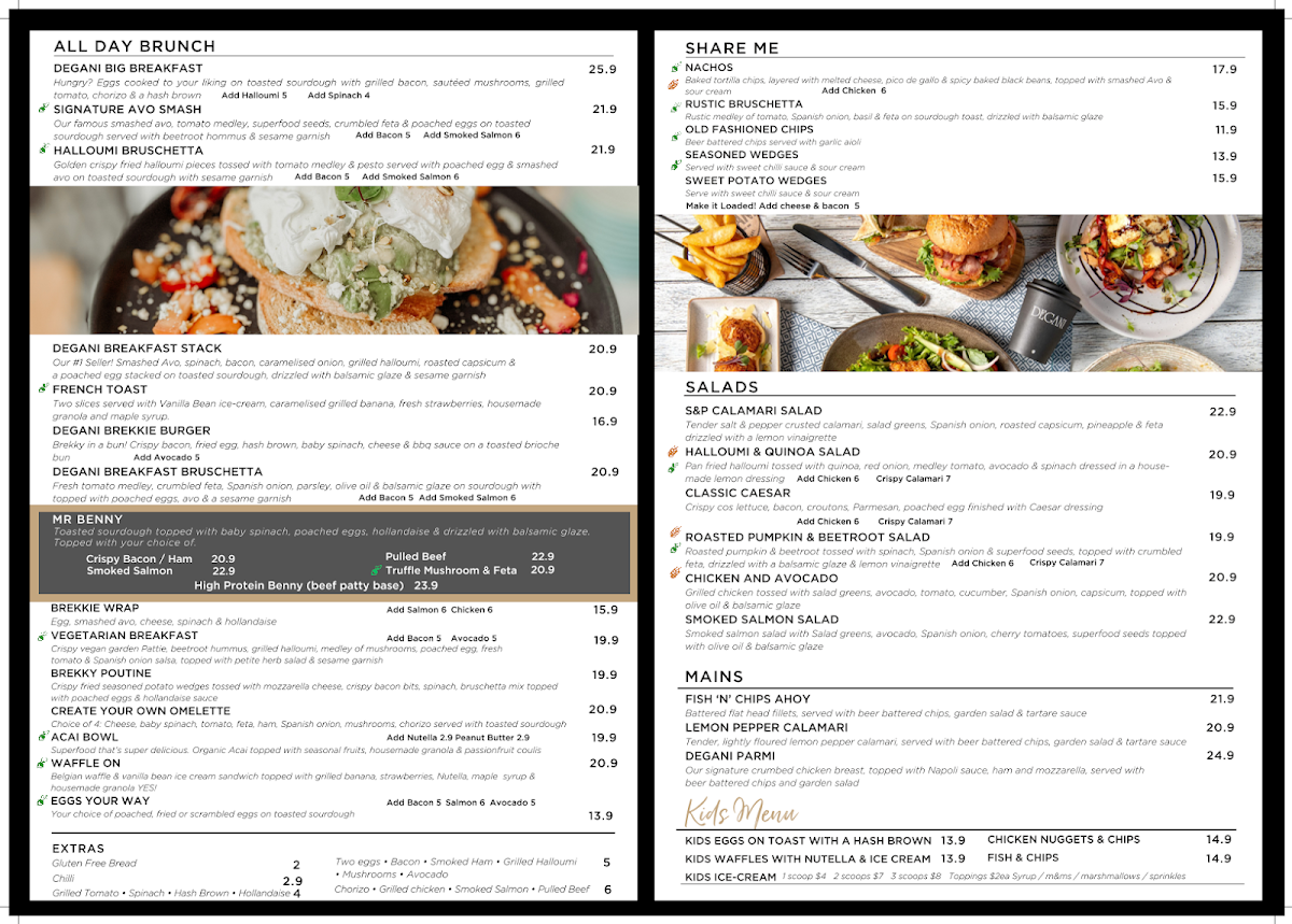 Menu, Degani Hope Island