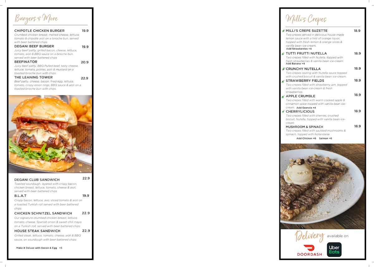 Menu, Degani Hope Island