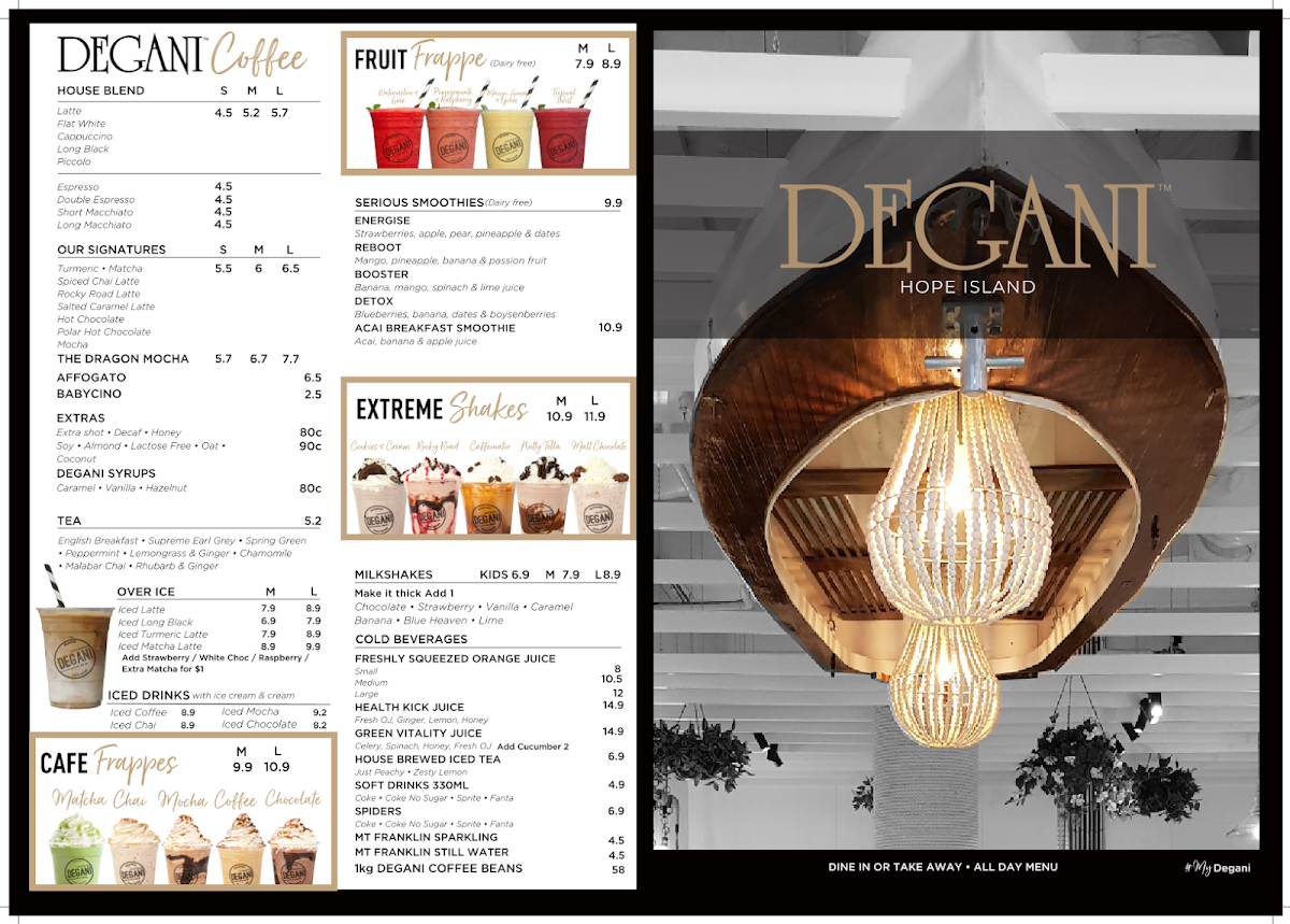 Menu, Degani Hope Island