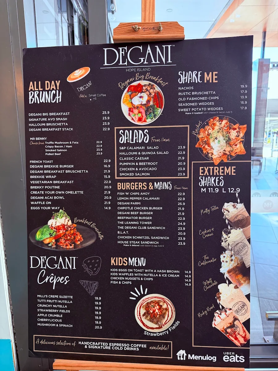 Menu, Degani Hope Island