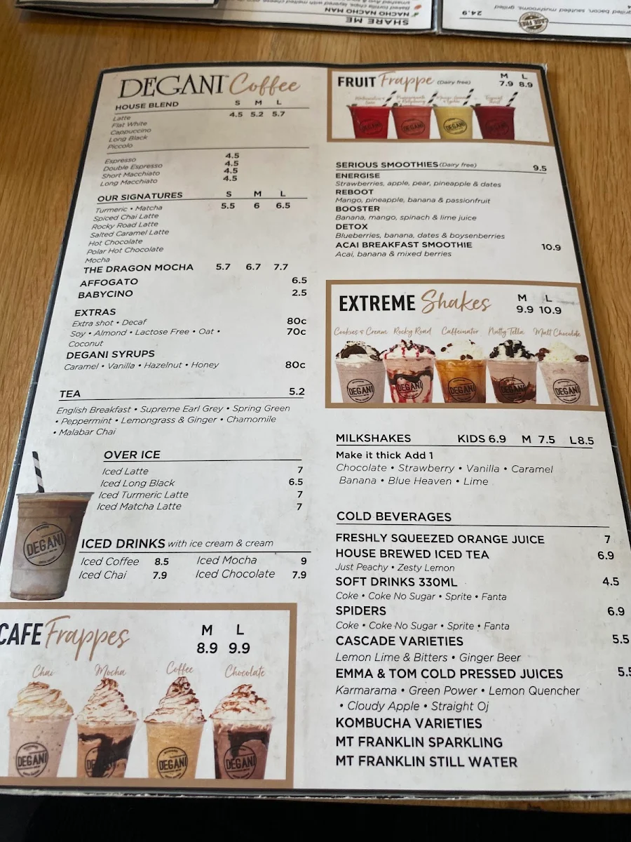 Menu, Degani Hope Island