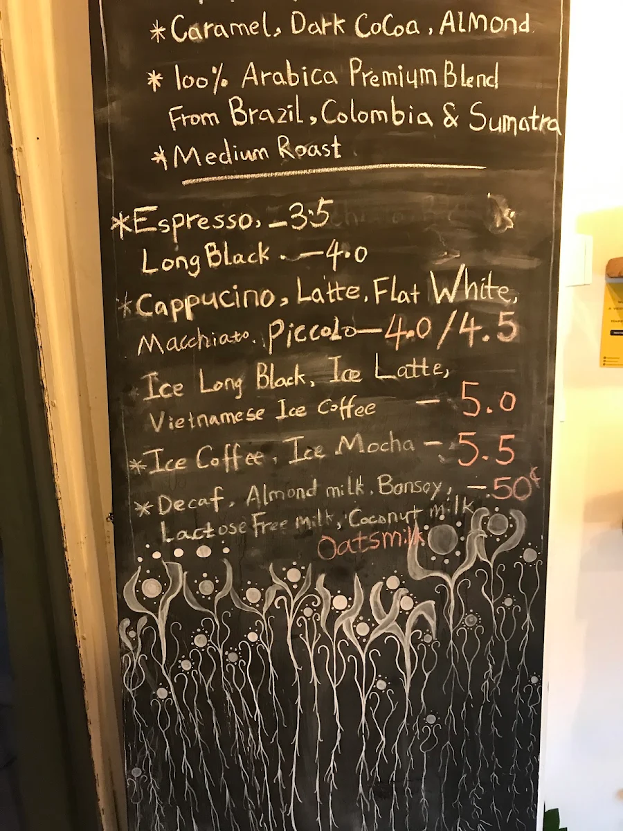 Menu, Boundary Espresso