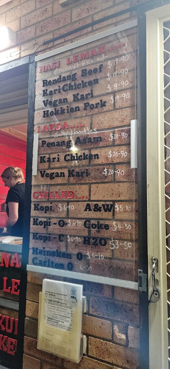 Menu, Penang Alley