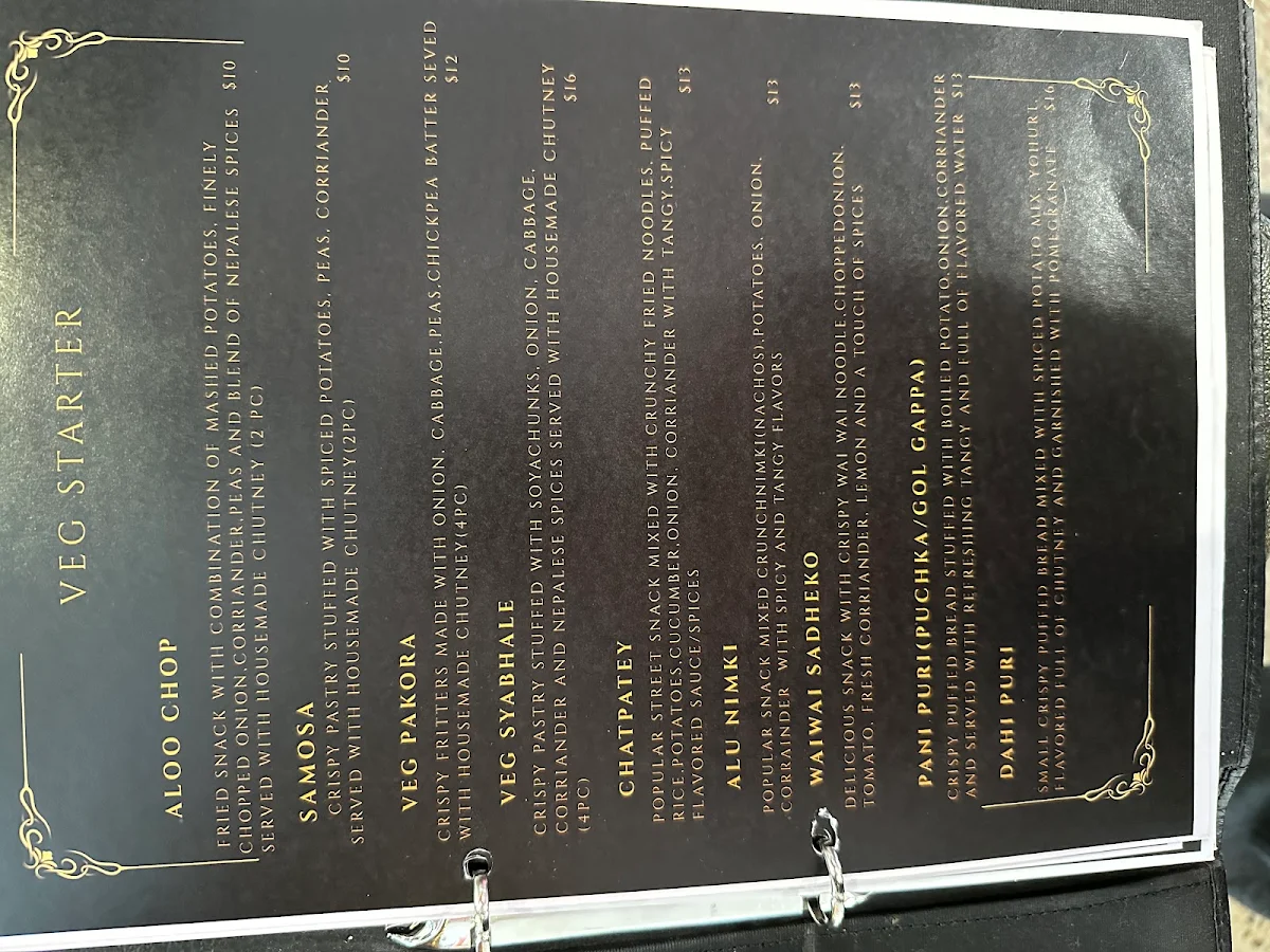 Menu, Early Bird Nepalese Restaurant