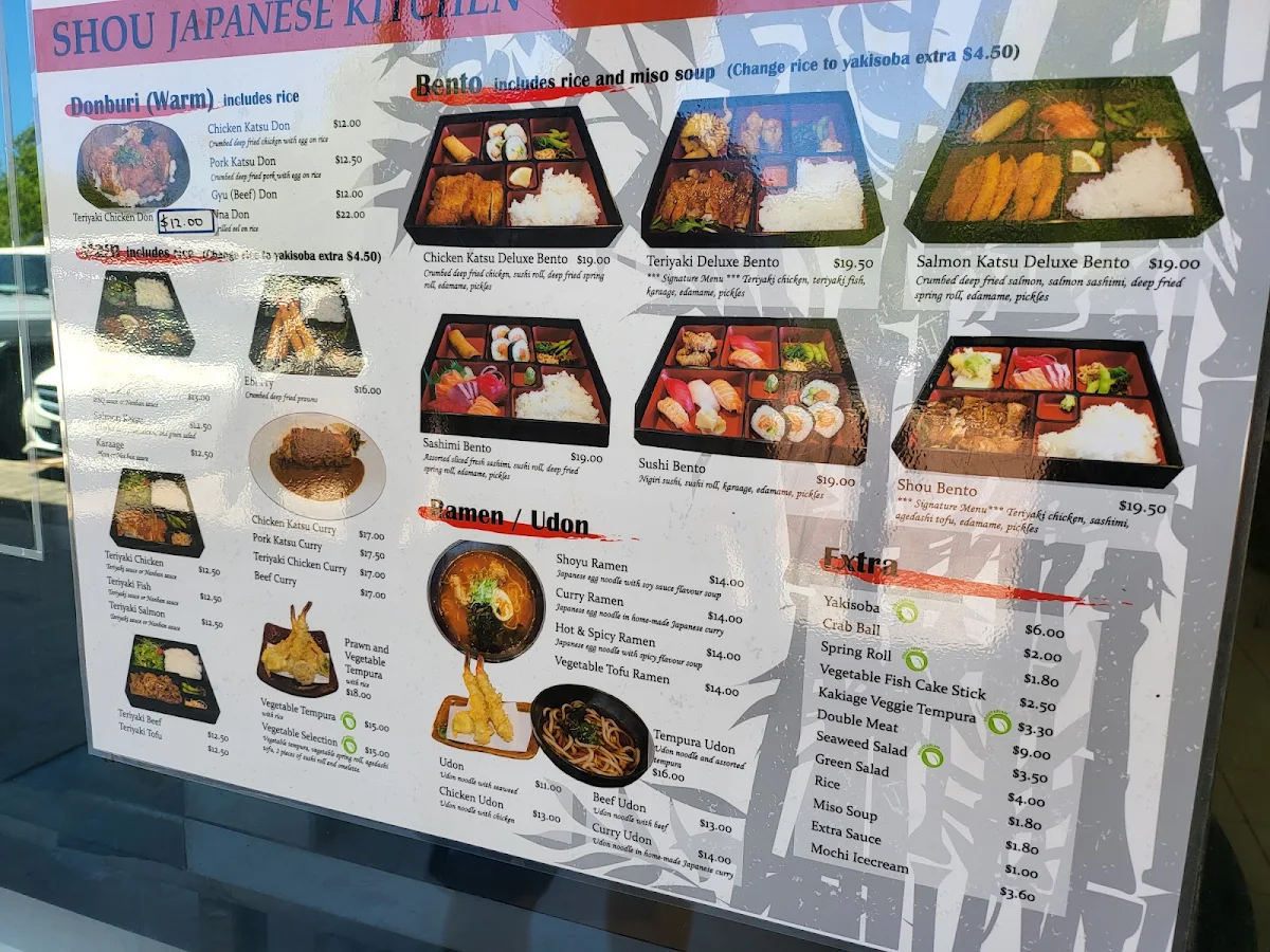 Menu, Shou Japanese Kitchen