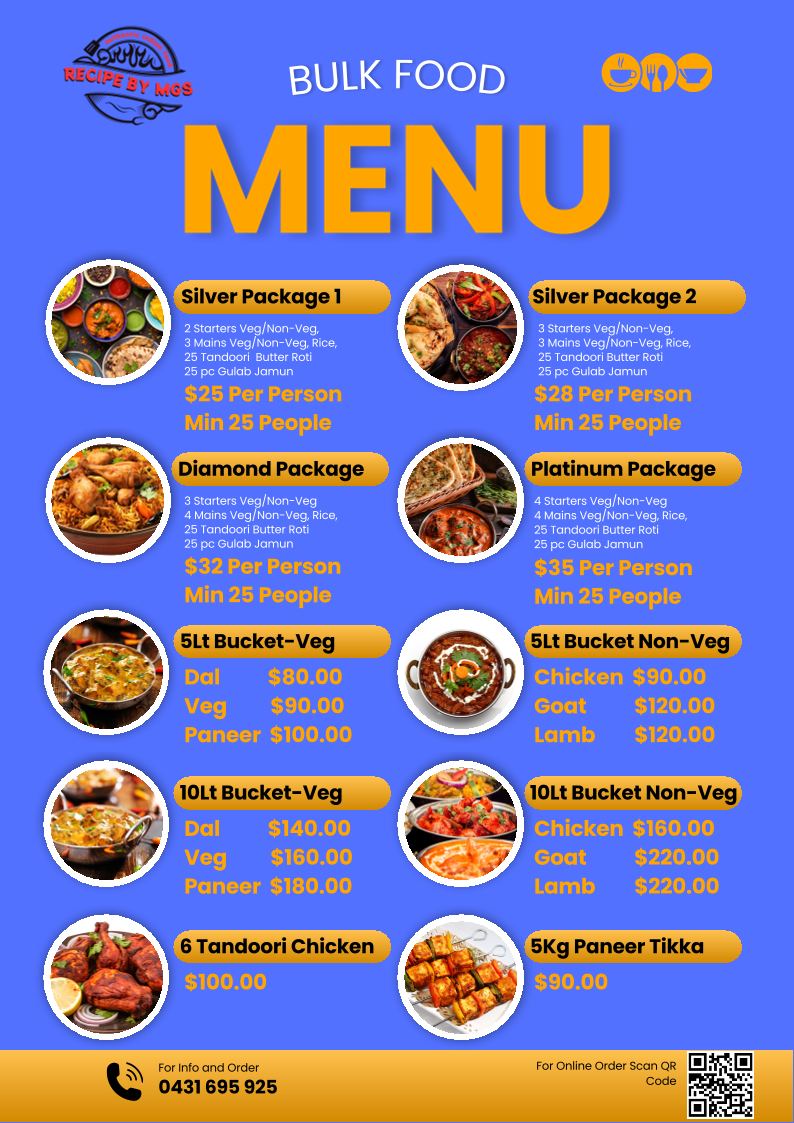 Menu, Recipe By MGS