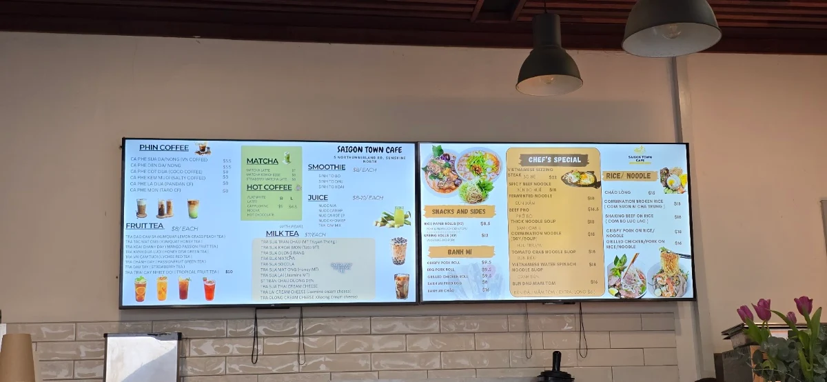 Menu, Saigon Town Cafe