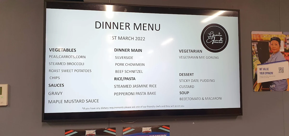Menu, GEMCO Mess