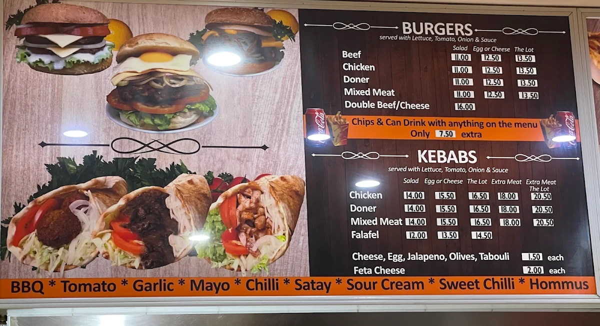 Menu, Springs Kebabs Turkish Bakery