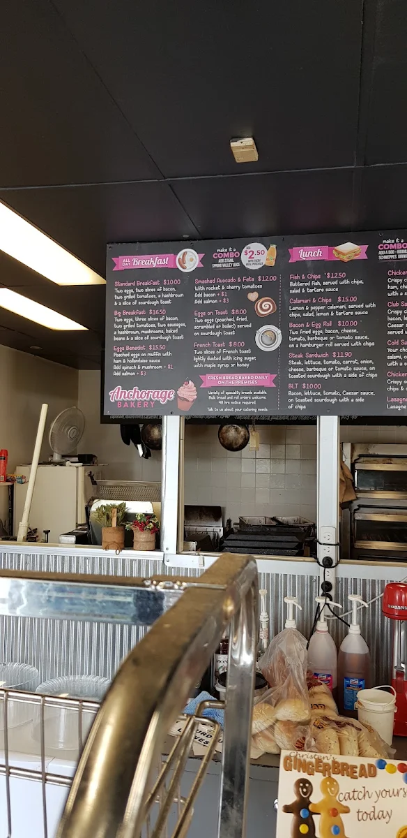 Menu, Anchorage Bakery Cafe