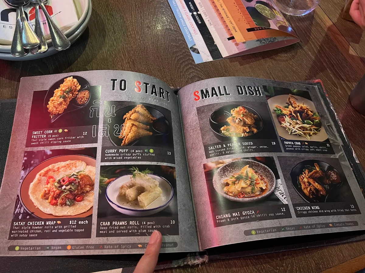 Menu, Kinn Thai