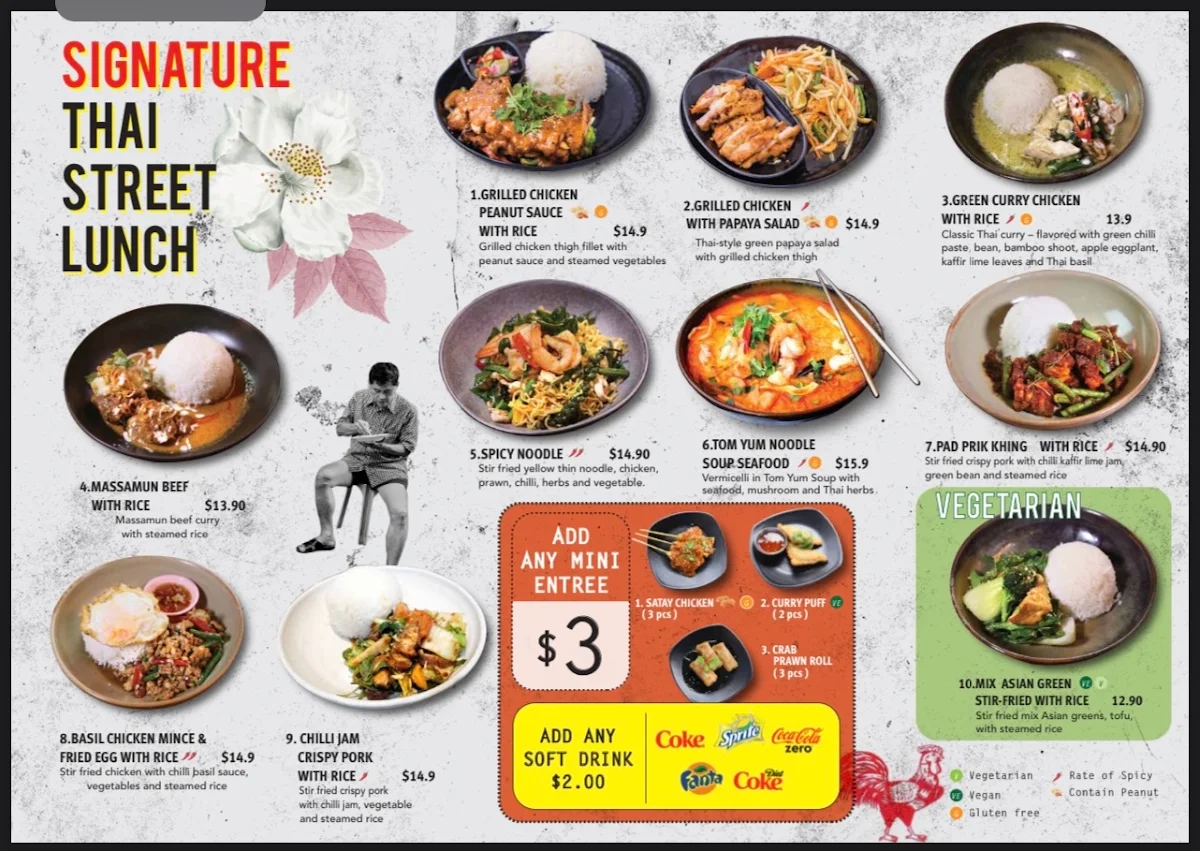 Menu, Kinn Thai