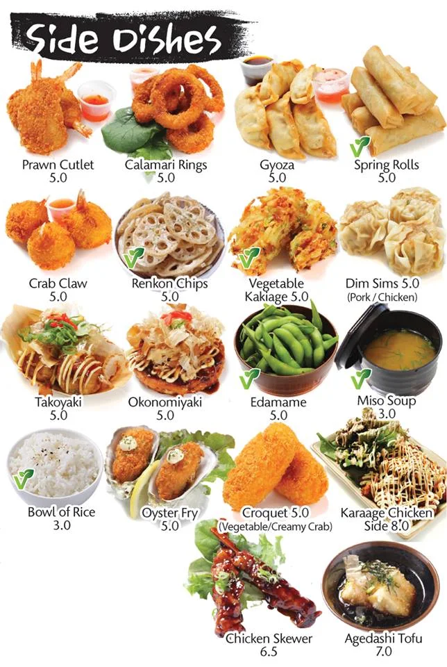 Menu, Wara Sushi