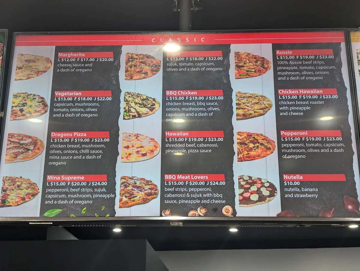 Menu, Mina Bakery