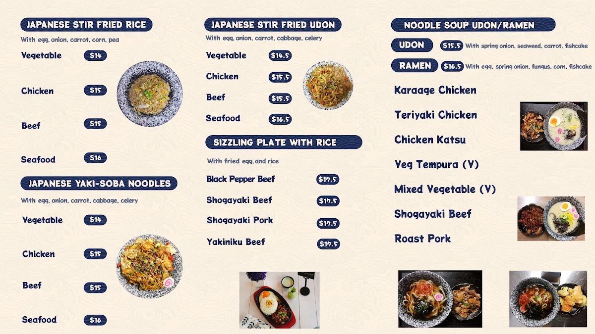 Menu, Argyle Pantry Japanese Kitchen