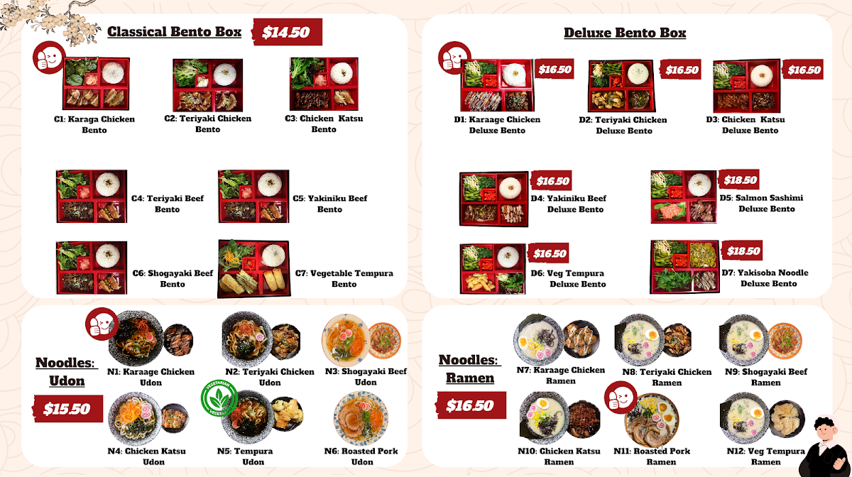 Menu, Argyle Pantry Japanese Kitchen