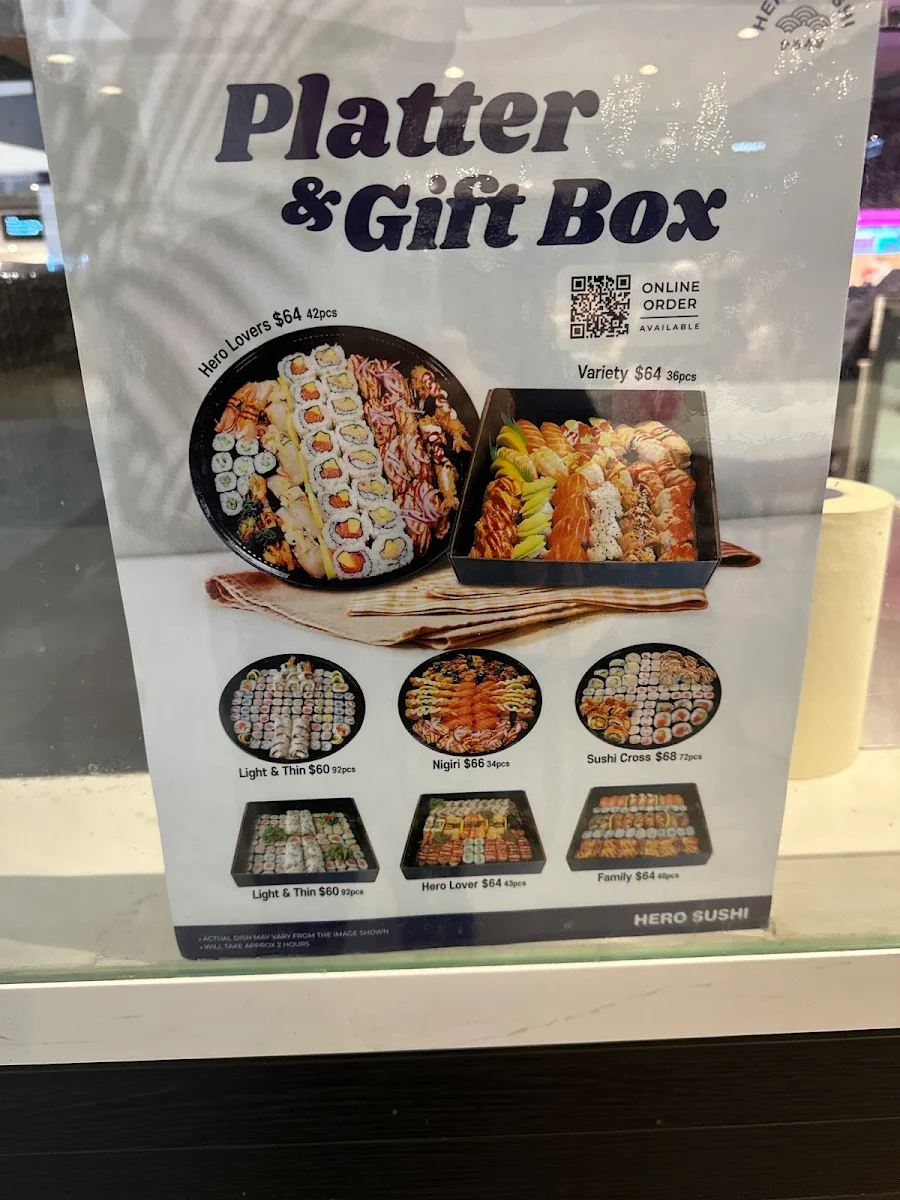 Menu, Hero Sushi