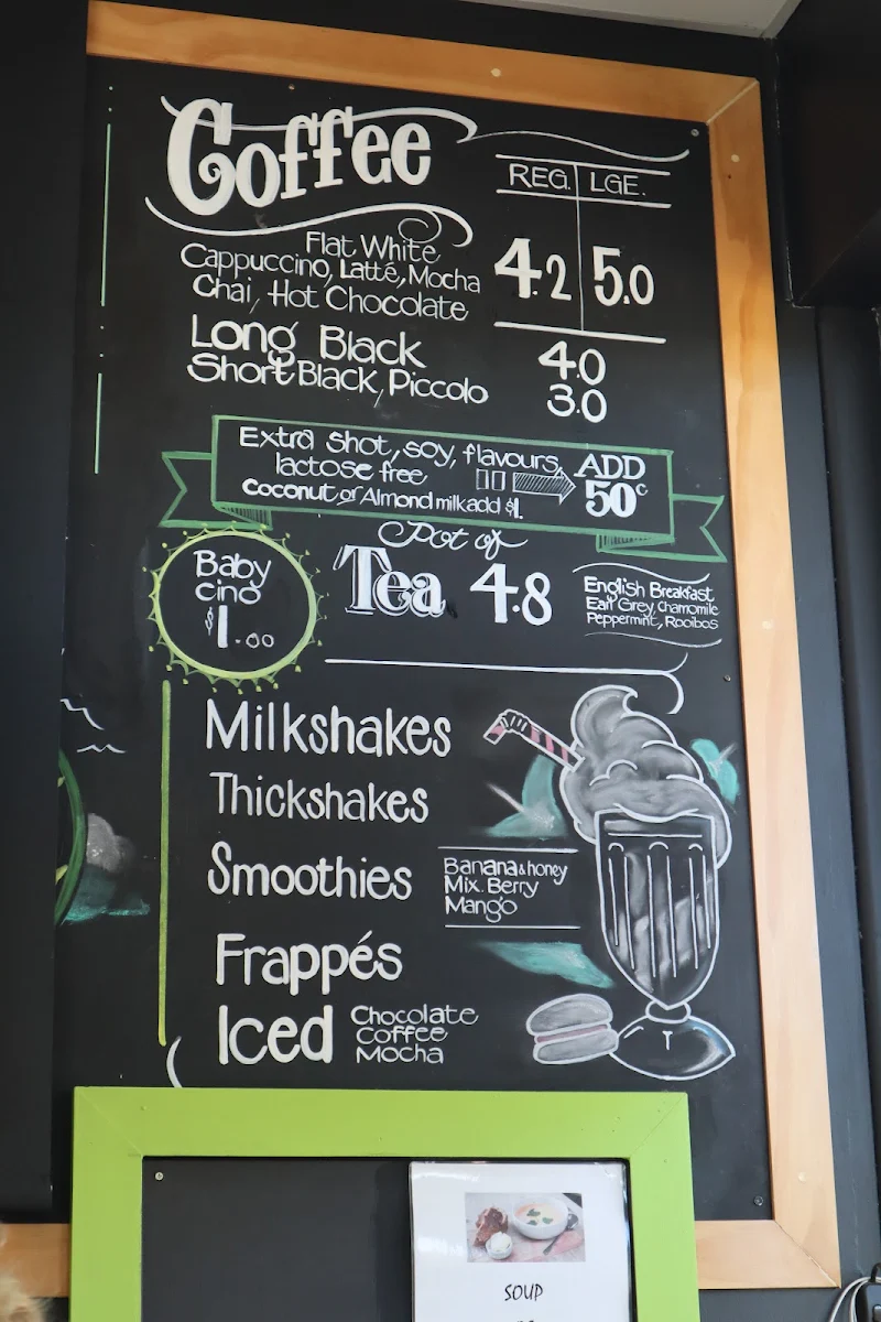 Menu, Cafe Elemento