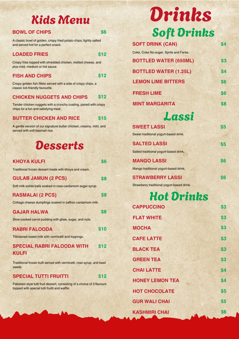 Menu, AB BOI'S Restaurant & Bistro